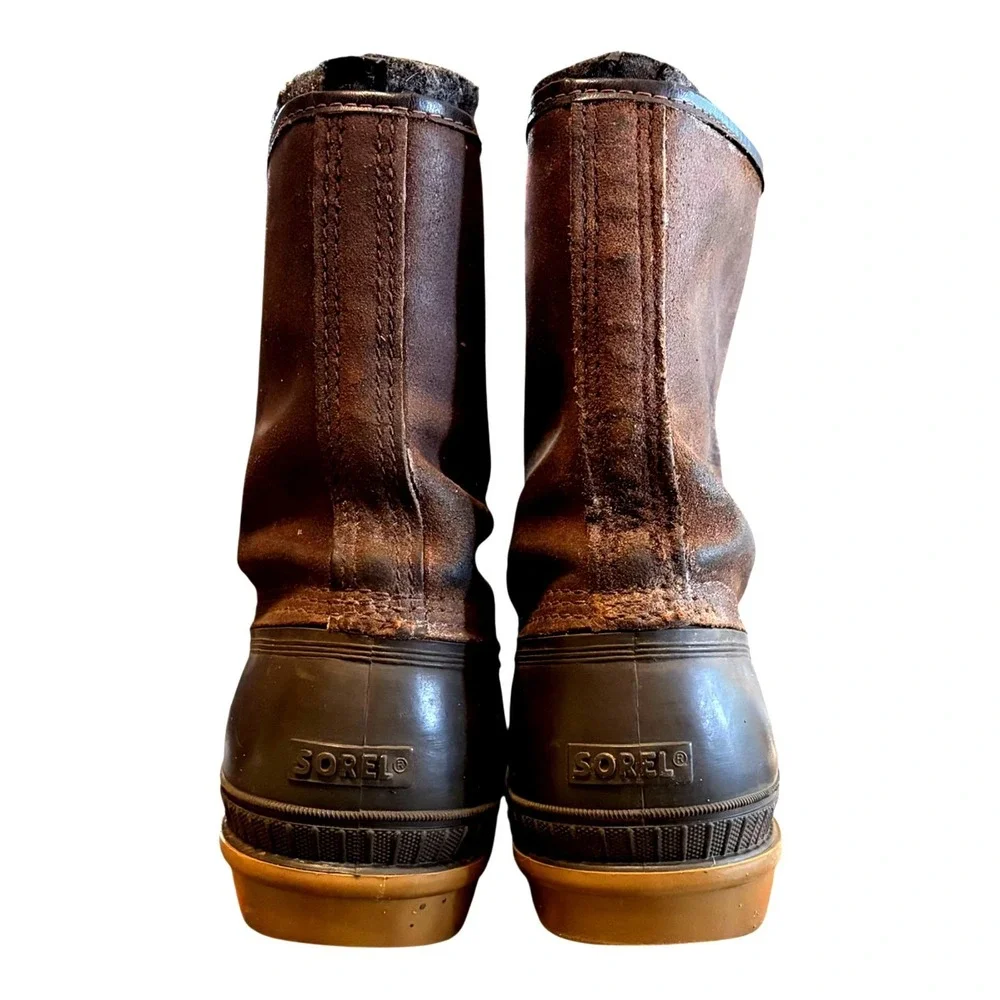 Sorel Mens Ice Pac Brown Insulated Winter Duck‎ Boots 13 Made in Canada Outdoors